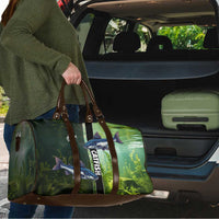 Catfish Fishing Travel Bag with Underwater River Scene and Green Aquatic Pattern - Wonder Print Shop