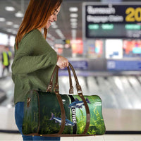 Catfish Fishing Travel Bag with Underwater River Scene and Green Aquatic Pattern - Wonder Print Shop
