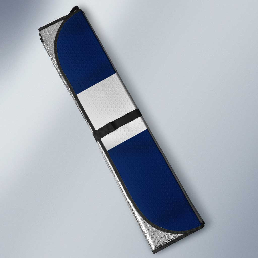 Custom Fishing Hook Auto Sun Shade with Colorado Flag Theme and Blue White Graphic Pattern - Wonder Print Shop