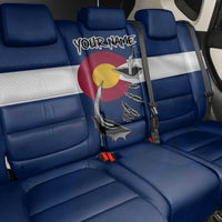 Custom Fishing Hook Back Car Seat Cover with Colorado Flag Theme and Blue White Graphic Pattern - Wonder Print Shop