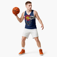 Custom Fishing Hook Basketball Jersey with Colorado Flag Theme and Blue White Graphic Pattern - Wonder Print Shop