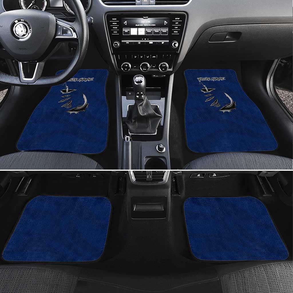 Custom Fishing Hook Car Mats with Colorado Flag Theme and Blue White Graphic Pattern - Wonder Print Shop