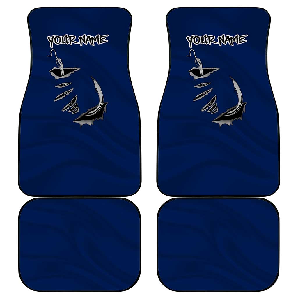 Custom Fishing Hook Car Mats with Colorado Flag Theme and Blue White Graphic Pattern - Wonder Print Shop