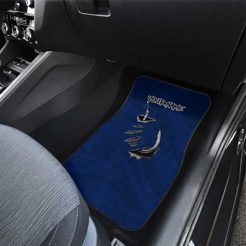 Custom Fishing Hook Car Mats with Colorado Flag Theme and Blue White Graphic Pattern - Wonder Print Shop