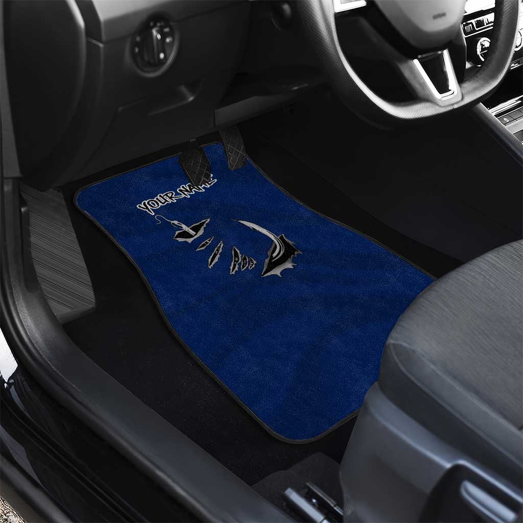 Custom Fishing Hook Car Mats with Colorado Flag Theme and Blue White Graphic Pattern - Wonder Print Shop