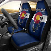 Custom Fishing Hook Car Seat Cover with Colorado Flag Theme and Blue White Graphic Pattern - Wonder Print Shop