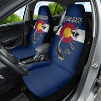 Custom Fishing Hook Car Seat Cover with Colorado Flag Theme and Blue White Graphic Pattern - Wonder Print Shop