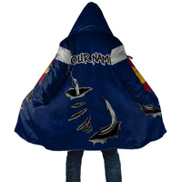 Custom Fishing Hook Cloak with Colorado Flag Theme and Blue White Graphic Pattern - Wonder Print Shop