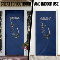 Custom Fishing Hook Door Cover with Colorado Flag Theme and Blue White Graphic Pattern - Wonder Print Shop