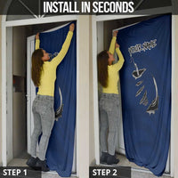 Custom Fishing Hook Door Cover with Colorado Flag Theme and Blue White Graphic Pattern - Wonder Print Shop