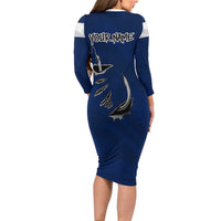 Custom Fishing Hook Family Matching Long Sleeve Bodycon Dress and Hawaiian Shirt with Colorado Flag Theme and Blue White Graphic Pattern - Wonder Print Shop