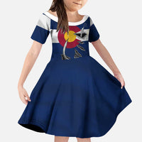 Custom Fishing Hook Family Matching Summer Maxi Dress and Hawaiian Shirt with Colorado Flag Theme and Blue White Graphic Pattern - Wonder Print Shop