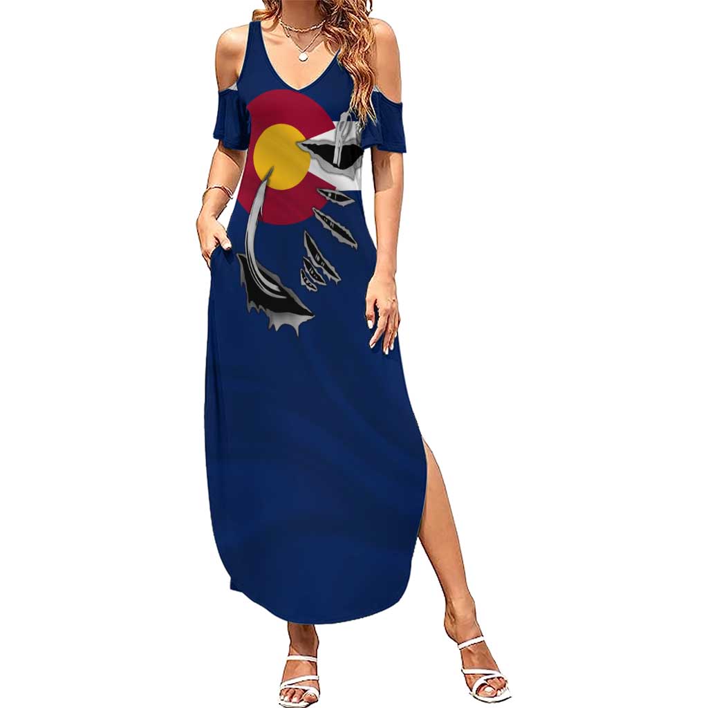 Custom Fishing Hook Family Matching Summer Maxi Dress and Hawaiian Shirt with Colorado Flag Theme and Blue White Graphic Pattern - Wonder Print Shop
