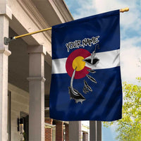 Custom Fishing Hook Garden Flag with Colorado Flag Theme and Blue White Graphic Pattern - Wonder Print Shop