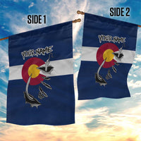 Custom Fishing Hook Garden Flag with Colorado Flag Theme and Blue White Graphic Pattern - Wonder Print Shop