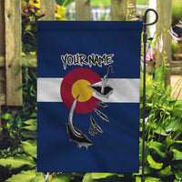 Custom Fishing Hook Garden Flag with Colorado Flag Theme and Blue White Graphic Pattern - Wonder Print Shop