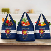 Custom Fishing Hook Grocery Bag with Colorado Flag Theme and Blue White Graphic Pattern - Wonder Print Shop