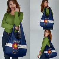Custom Fishing Hook Grocery Bag with Colorado Flag Theme and Blue White Graphic Pattern - Wonder Print Shop