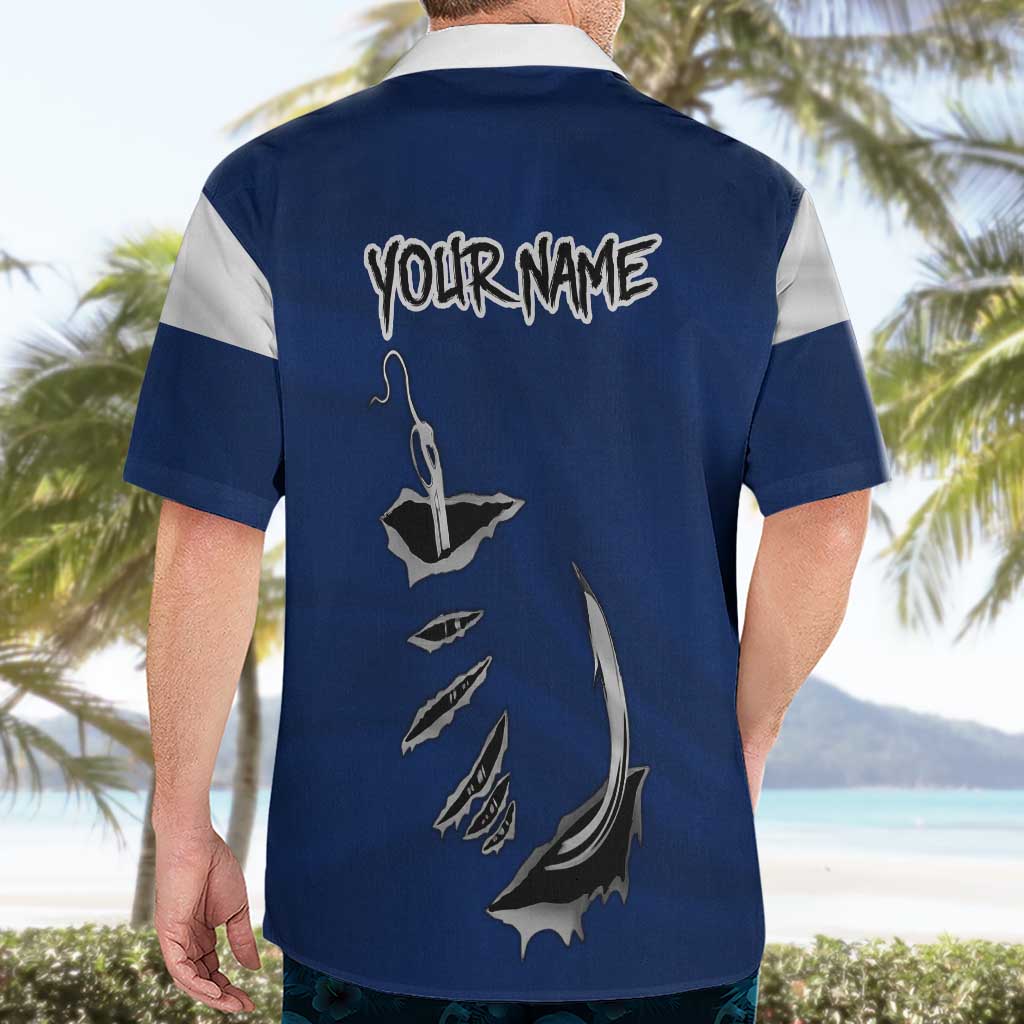 Custom Fishing Hook Hawaiian Shirt with Colorado Flag Theme and Blue White Graphic Pattern - Wonder Print Shop