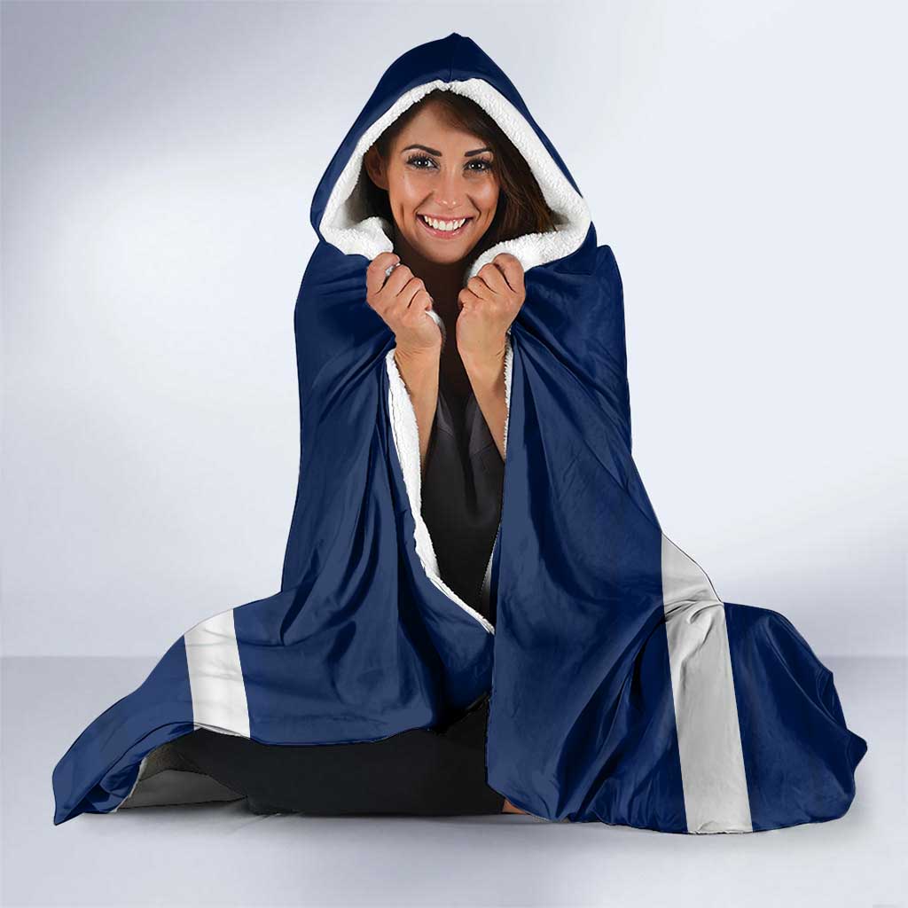 Custom Fishing Hook Hooded Blanket with Colorado Flag Theme and Blue White Graphic Pattern - Wonder Print Shop