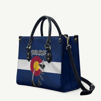 Custom Fishing Hook Leather Bag with Colorado Flag Theme and Blue White Graphic Pattern - Wonder Print Shop