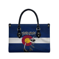Custom Fishing Hook Leather Bag with Colorado Flag Theme and Blue White Graphic Pattern - Wonder Print Shop