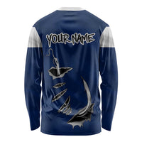 Custom Fishing Hook Long Sleeve Shirt with Colorado Flag Theme and Blue White Graphic Pattern - Wonder Print Shop