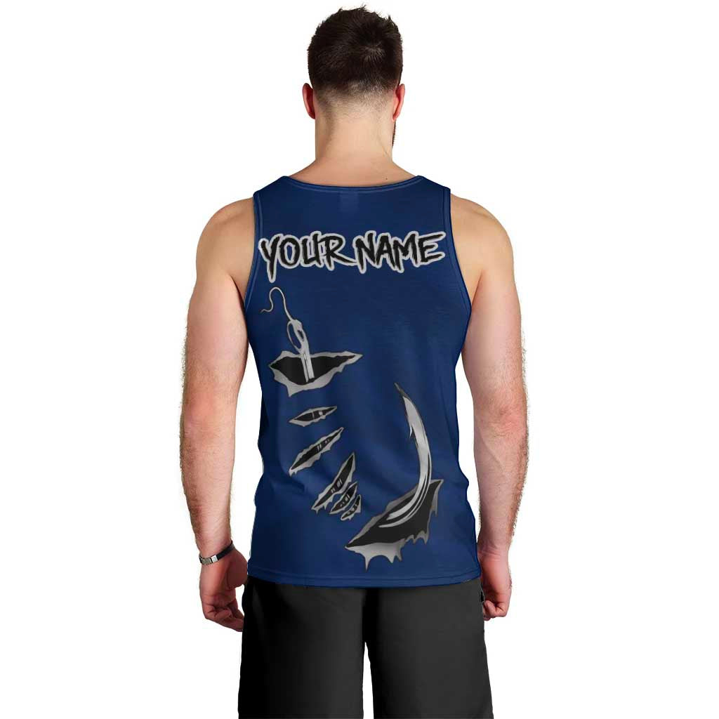 Custom Fishing Hook Men Tank Top with Colorado Flag Theme and Blue White Graphic Pattern - Wonder Print Shop