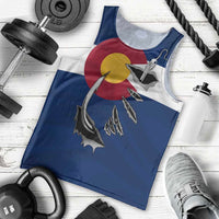 Custom Fishing Hook Men Tank Top with Colorado Flag Theme and Blue White Graphic Pattern - Wonder Print Shop