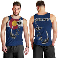 Custom Fishing Hook Men Tank Top with Colorado Flag Theme and Blue White Graphic Pattern - Wonder Print Shop