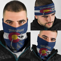 Custom Fishing Hook Neck Gaiter with Colorado Flag Theme and Blue White Graphic Pattern - Wonder Print Shop