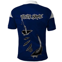 Custom Fishing Hook Polo Shirt with Colorado Flag Theme and Blue White Graphic Pattern - Wonder Print Shop