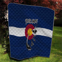 Custom Fishing Hook Quilt with Colorado Flag Theme and Blue White Graphic Pattern - Wonder Print Shop