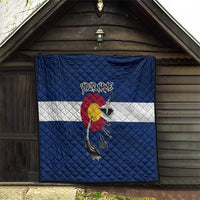 Custom Fishing Hook Quilt with Colorado Flag Theme and Blue White Graphic Pattern - Wonder Print Shop