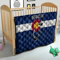 Custom Fishing Hook Quilt with Colorado Flag Theme and Blue White Graphic Pattern - Wonder Print Shop