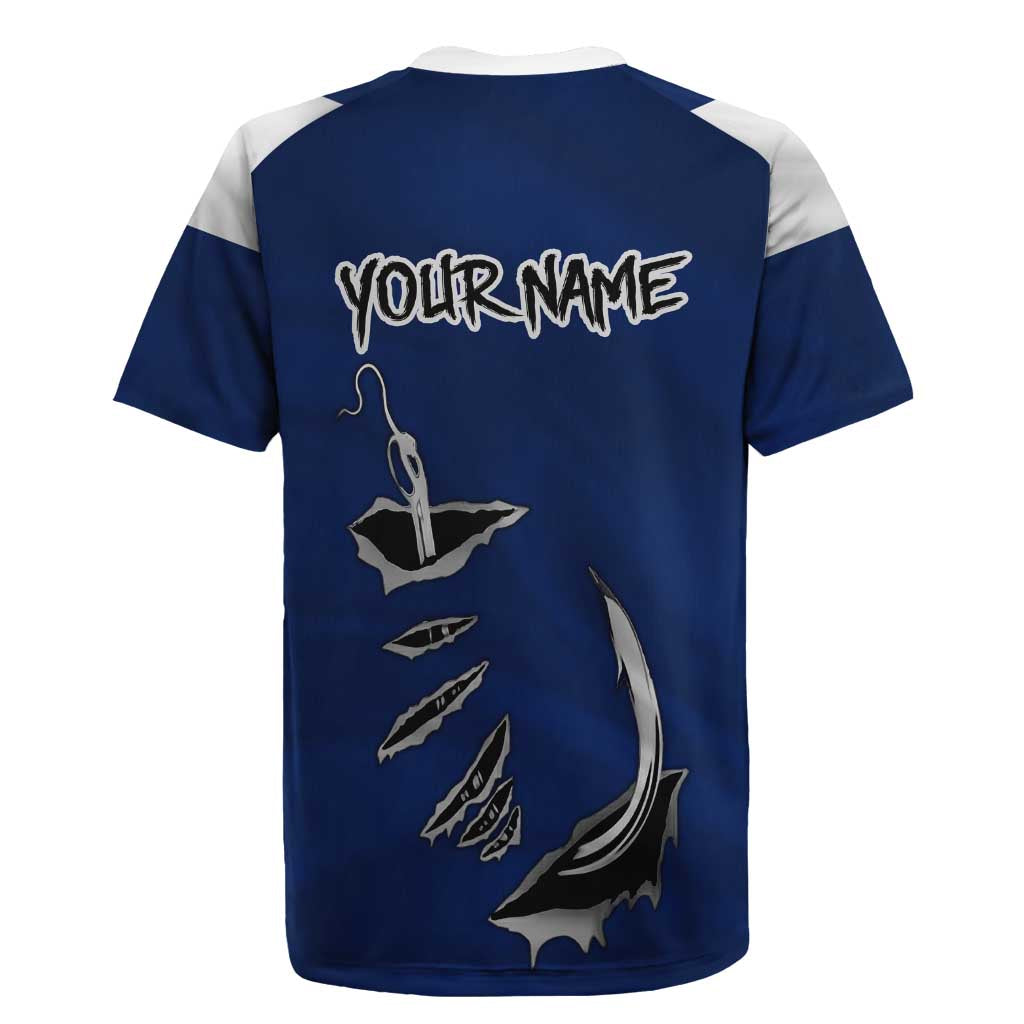 Custom Fishing Hook Rugby Jersey with Colorado Flag Theme and Blue White Graphic Pattern - Wonder Print Shop