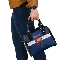 Custom Fishing Hook Shoulder Handbag with Colorado Flag Theme and Blue White Graphic Pattern - Wonder Print Shop