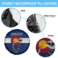 Custom Fishing Hook Spare Tire Cover with Colorado Flag Theme and Blue White Graphic Pattern - Wonder Print Shop