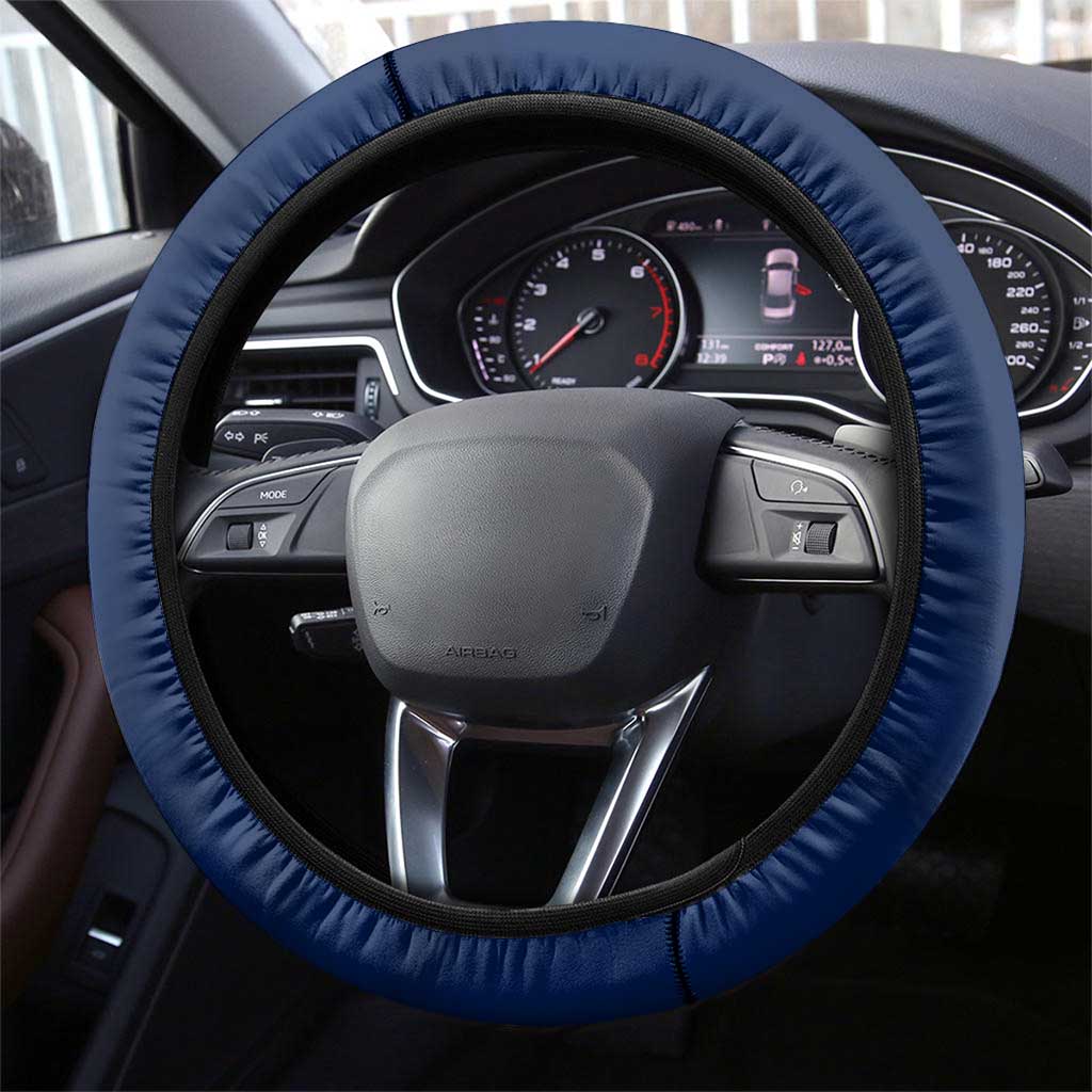 Fishing Hook Steering Wheel Cover with Colorado Flag Theme and Blue White Graphic Pattern - Wonder Print Shop