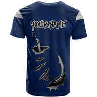 Custom Fishing Hook T Shirt with Colorado Flag Theme and Blue White Graphic Pattern - Wonder Print Shop