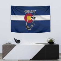 Custom Fishing Hook Tapestry with Colorado Flag Theme and Blue White Graphic Pattern - Wonder Print Shop