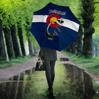 Custom Fishing Hook Umbrella with Colorado Flag Theme and Blue White Graphic Pattern - Wonder Print Shop