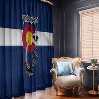 Custom Fishing Hook Window Curtain with Colorado Flag Theme and Blue White Graphic Pattern - Wonder Print Shop