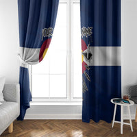 Custom Fishing Hook Window Curtain with Colorado Flag Theme and Blue White Graphic Pattern - Wonder Print Shop