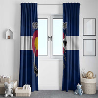 Custom Fishing Hook Window Curtain with Colorado Flag Theme and Blue White Graphic Pattern - Wonder Print Shop