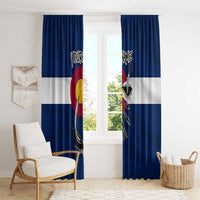 Custom Fishing Hook Window Curtain with Colorado Flag Theme and Blue White Graphic Pattern - Wonder Print Shop