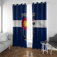 Custom Fishing Hook Window Curtain with Colorado Flag Theme and Blue White Graphic Pattern - Wonder Print Shop