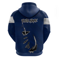Custom Fishing Hook Zip Hoodie with Colorado Flag Theme and Blue White Graphic Pattern - Wonder Print Shop
