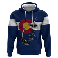 Custom Fishing Hook Zip Hoodie with Colorado Flag Theme and Blue White Graphic Pattern - Wonder Print Shop