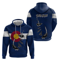 Custom Fishing Hook Zip Hoodie with Colorado Flag Theme and Blue White Graphic Pattern - Wonder Print Shop